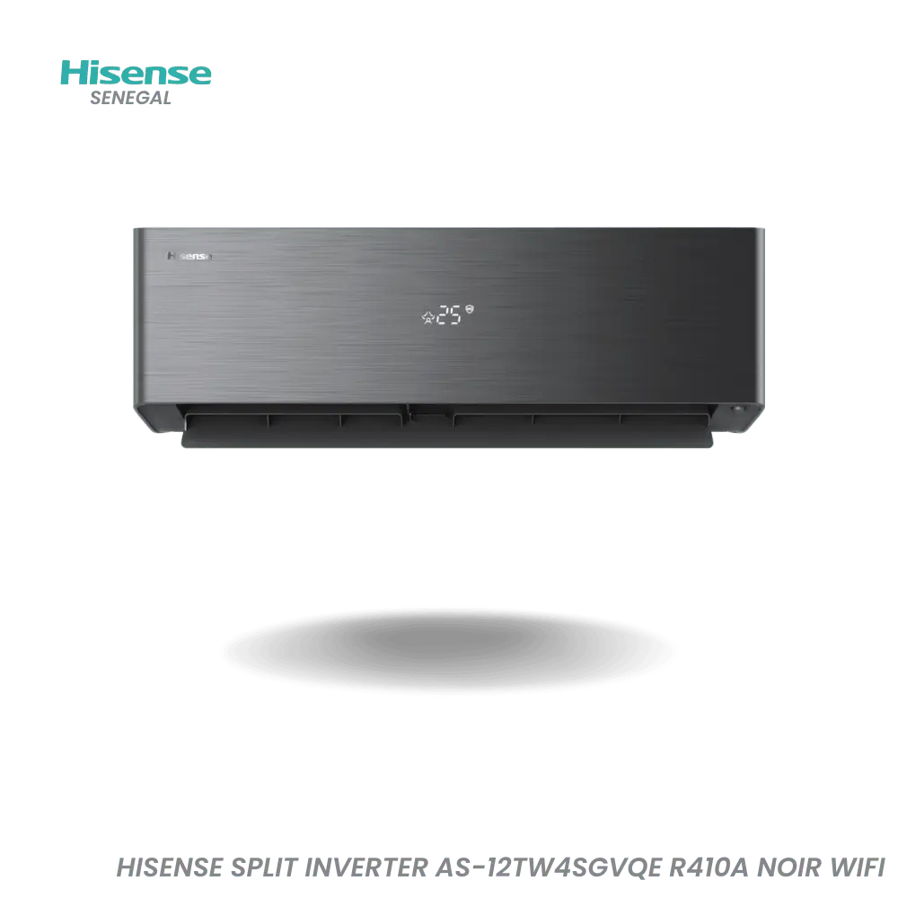 Climatiseur Split Mural Hisense 12 000 BTU Inverter WiFi Noir – Réf. AS-12TW4SGVQE