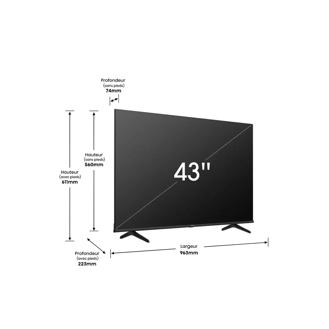 Téléviseur Hisense 43" LED VIDAA – Réf. 43A4Q