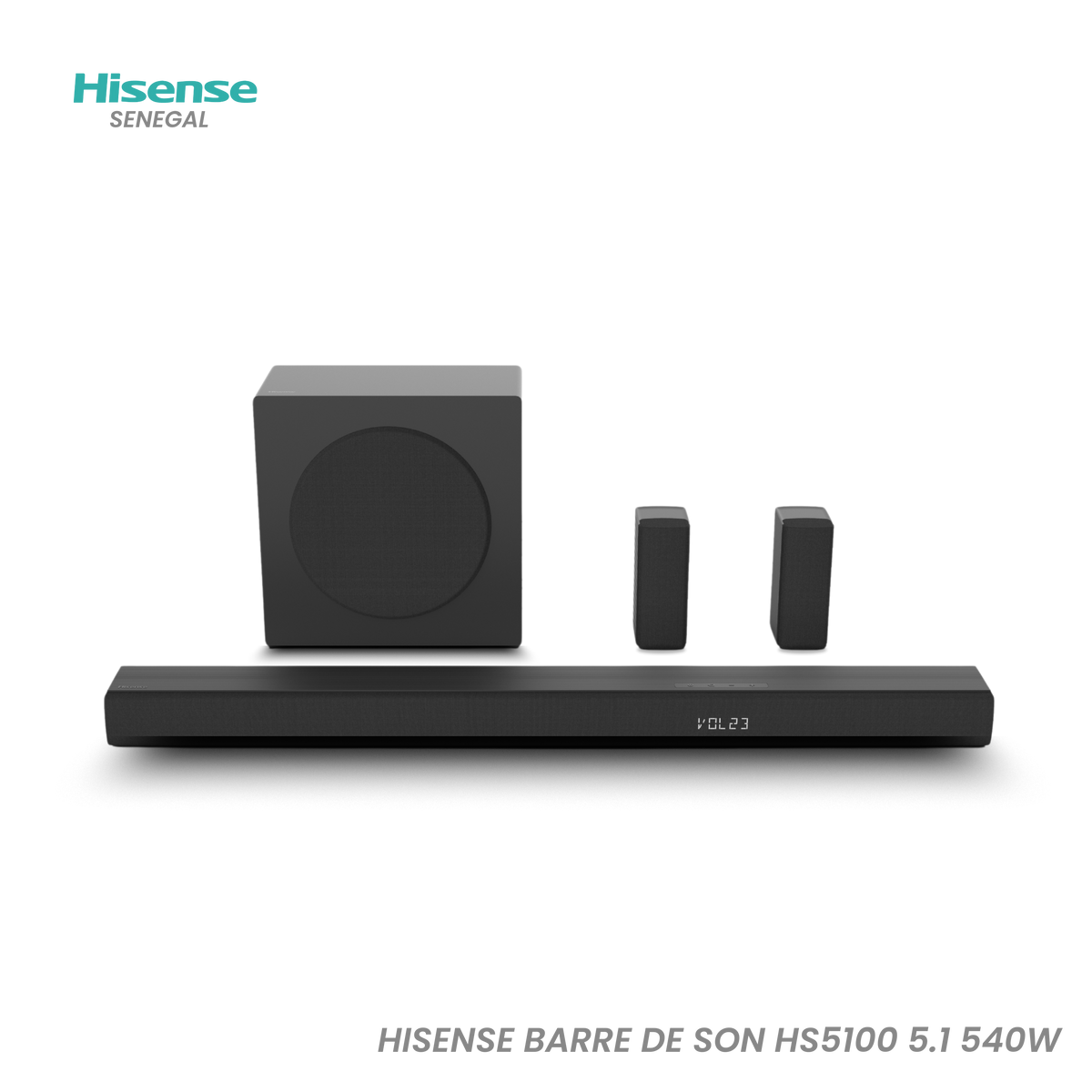 Barre de Son Hisense 5.1 540 W – Réf. HS5100