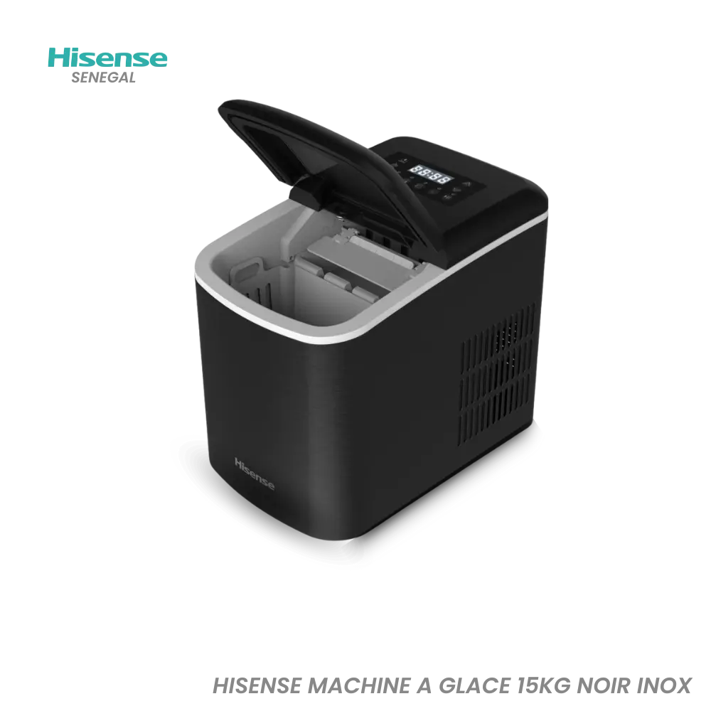 Machine à Glaçons Hisense 15 KG/Jour Noir / Inox