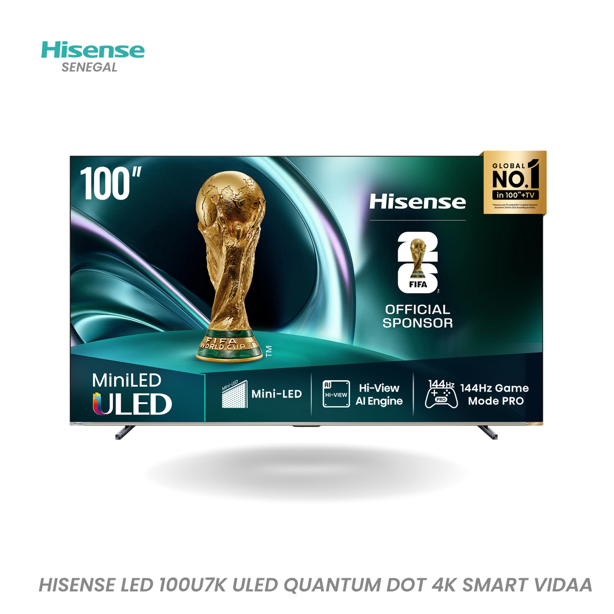 Téléviseur Hisense 100" ULED 4K UHD – Réf. 100U7K