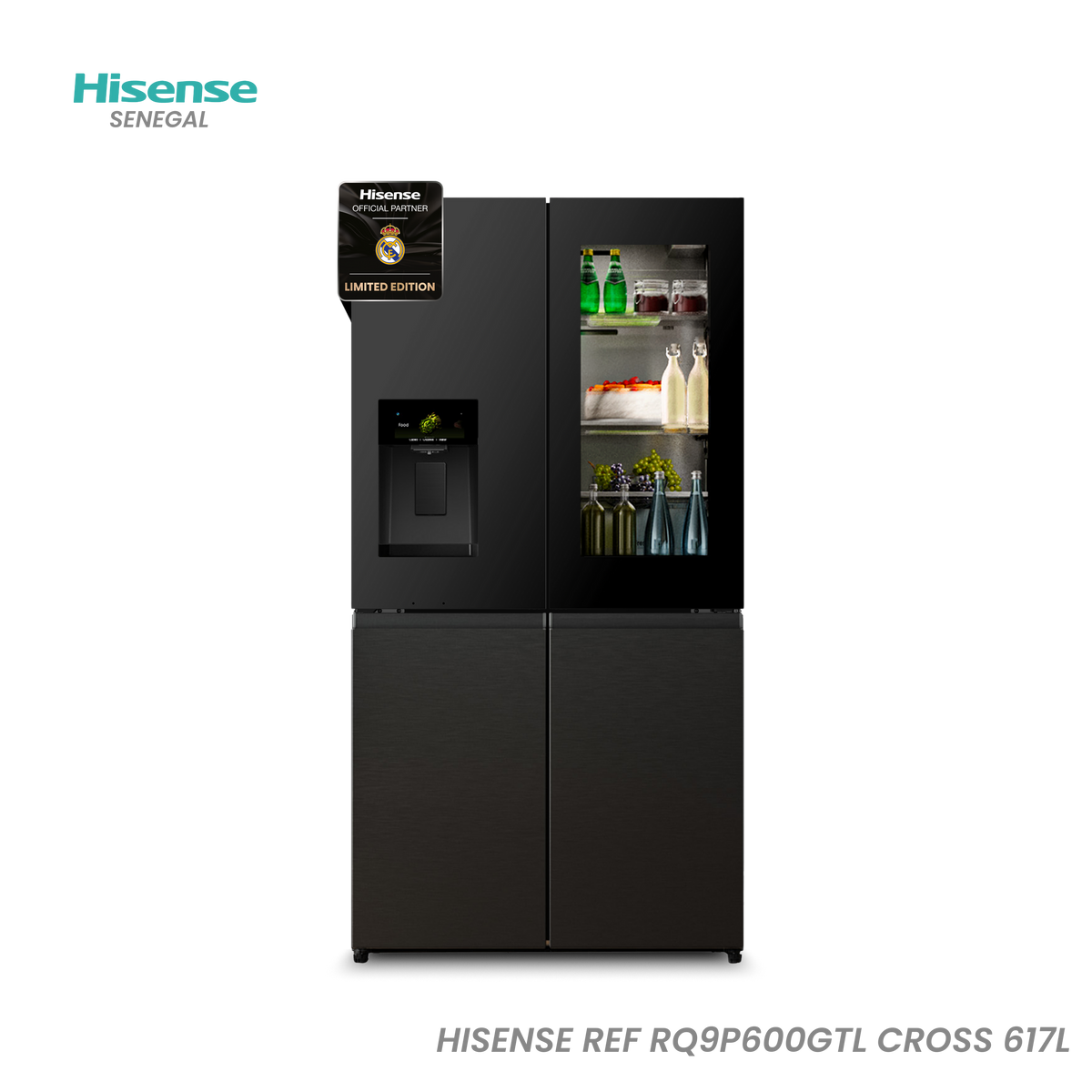 Réfrigérateur Américain Side-by-Side Hisense 617 L Connecté – Réf. RQ9P600GTL
