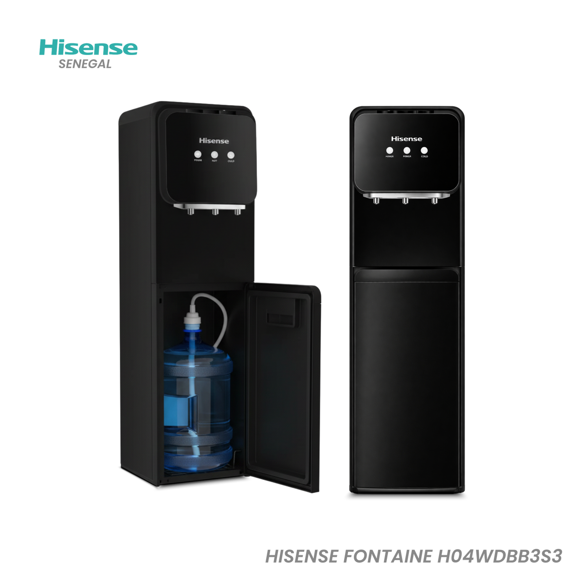 Fontaine à Eau Hisense Cache-Bouteille Noir – Réf. H04WDBB3S3