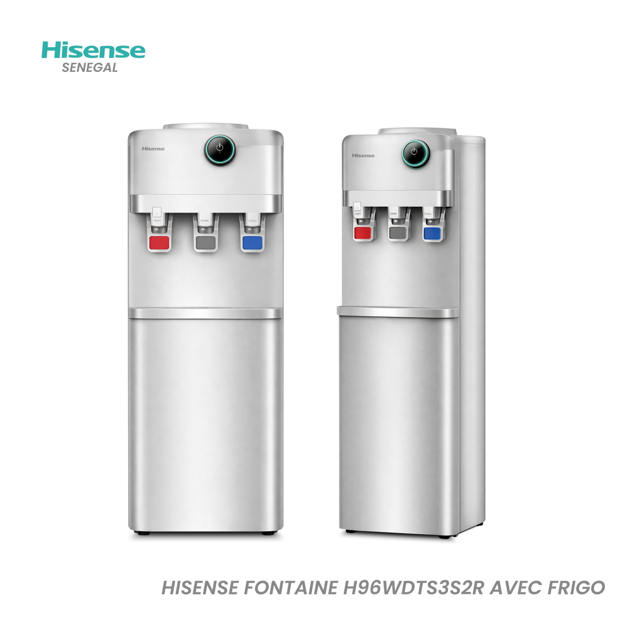 Fontaine à Eau Hisense avec Mini-Réfrigérateur Gris – Réf. H96WDTS3S2R