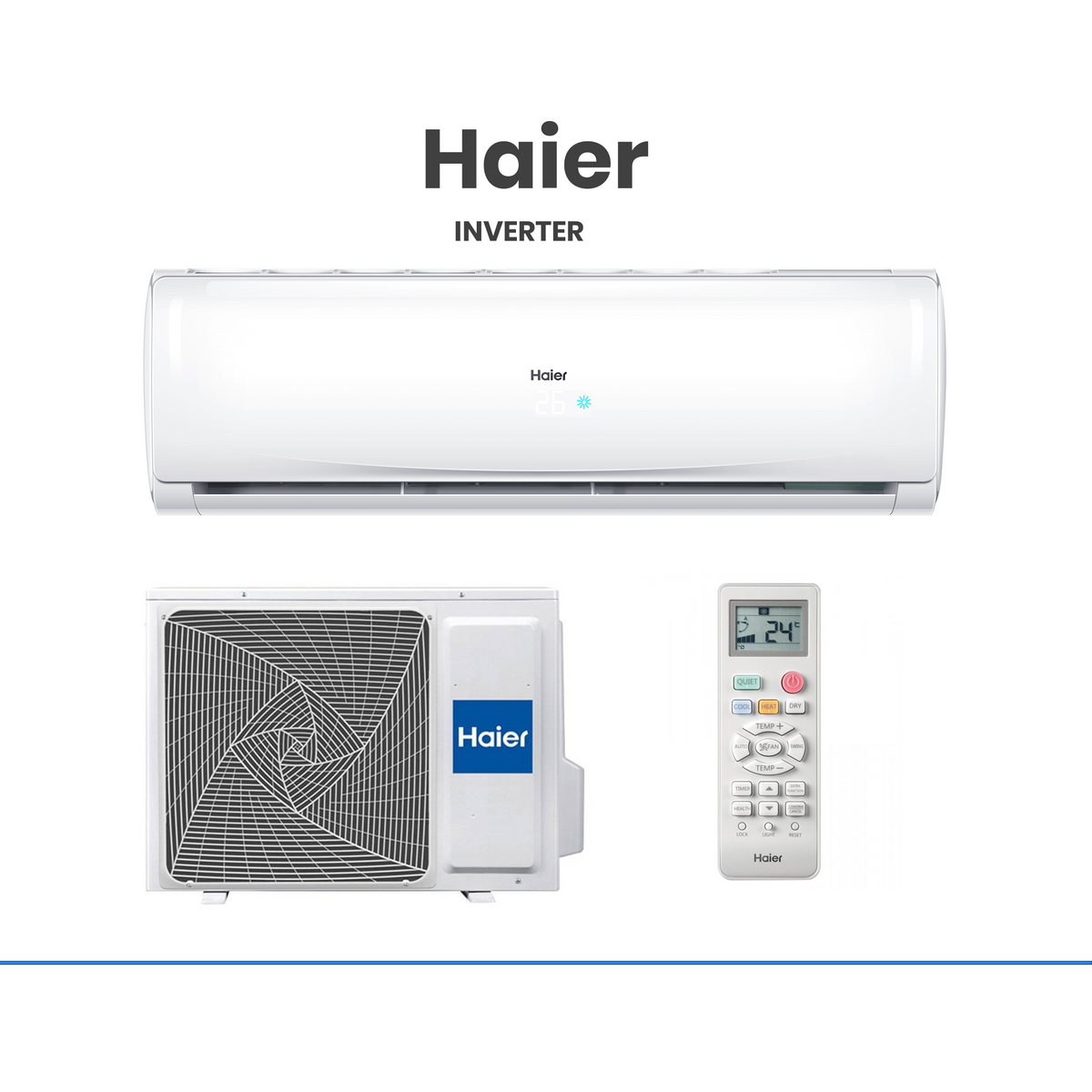Climatiseur Split Mural Haier 12 000 BTU (1.5 CV) Inverter AR12TCR1 – Electro Privé Sénégal